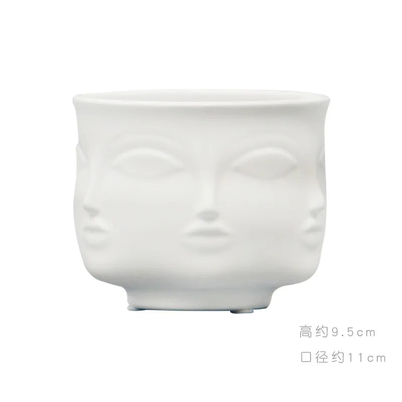 Sculptural Face Ceramic Vase