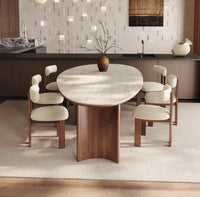 Oval Rock Plate Dining Set