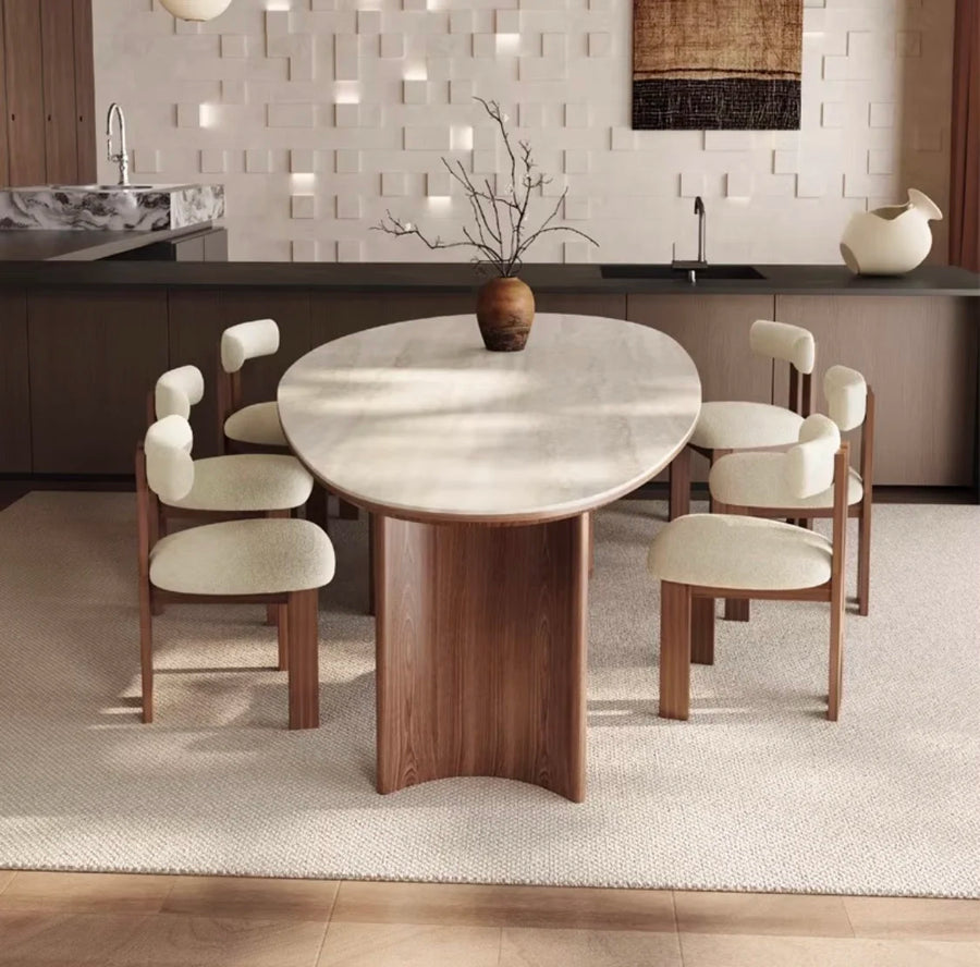 Oval Rock Plate Dining Set