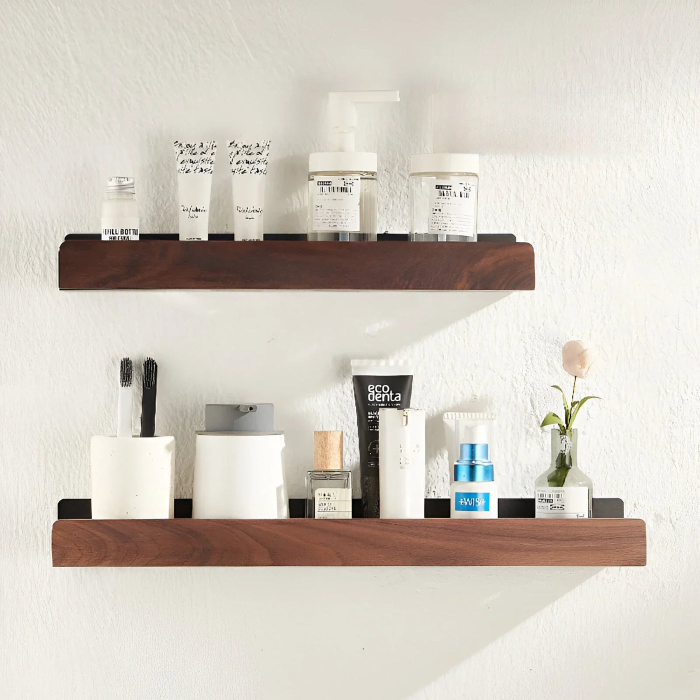 Walnut Aluminum Bathroom Shelf