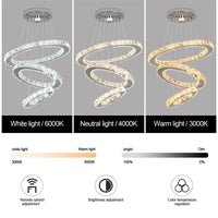 Dimmable Crystal Ring Chandelier