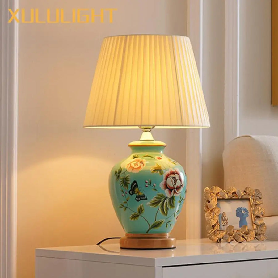Painted Ceramic Desk Lamp