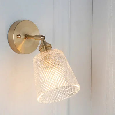 Japanese Brass Glass Sconce