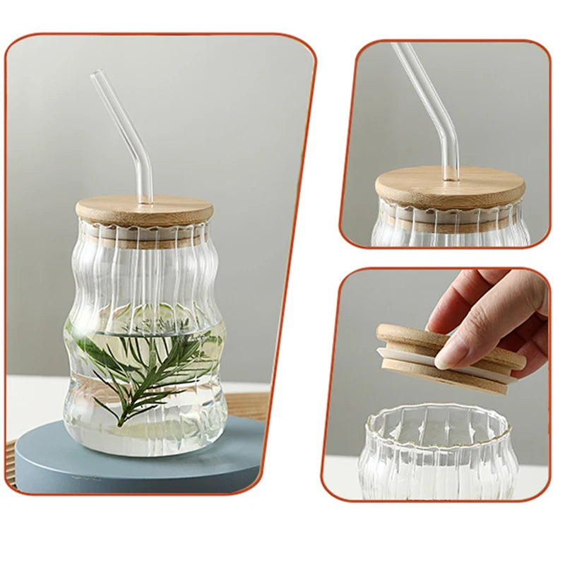 Bamboo Lid Glass Tumblers