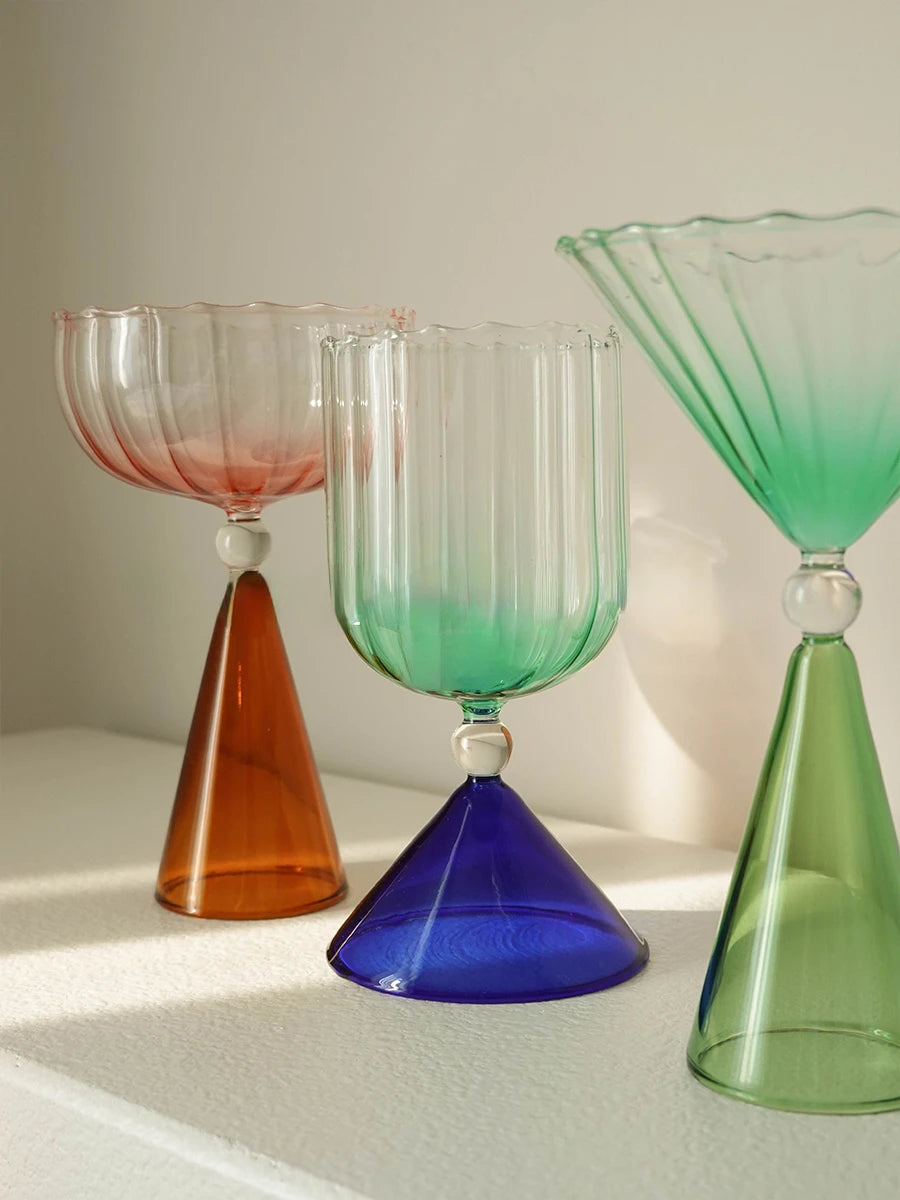 Colored Champagne Cocktail Coupe