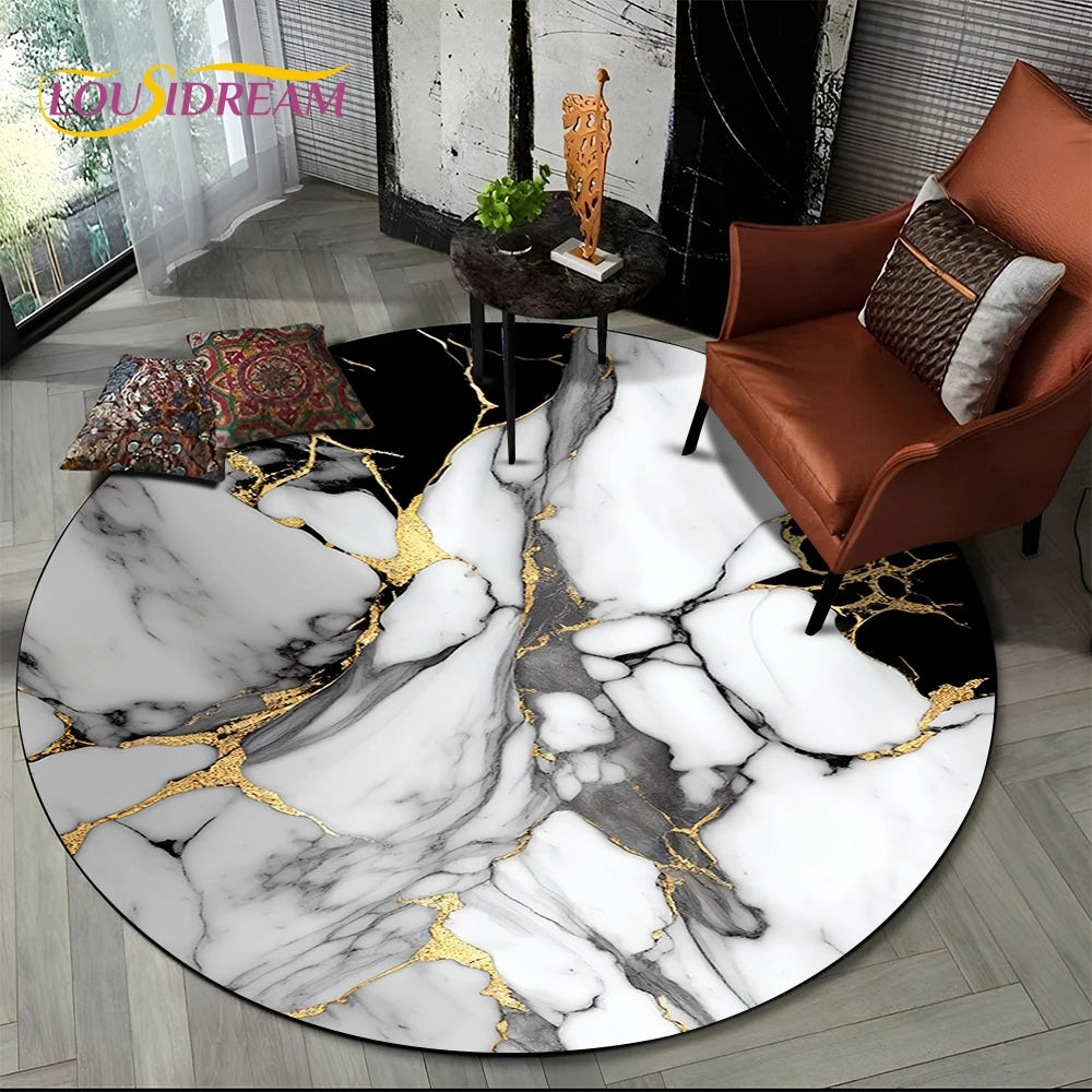 Marble Pattern Round Rug